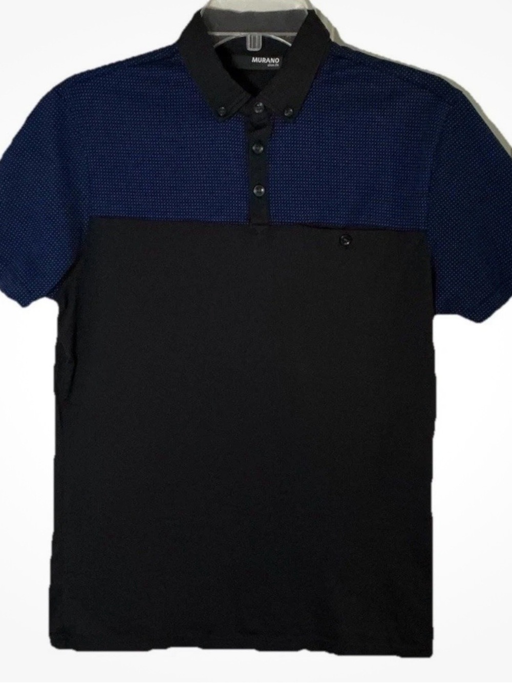 Murano Geometric Microprint Colorblock Polo Men’s Medium Slim Fit Luxury  Golf